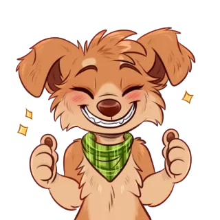 👍 chien, pouce levé, content, mignon, animal telegram sticker