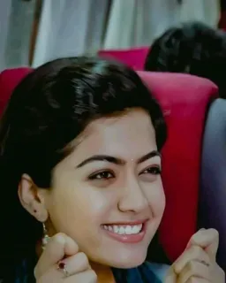 💐 Rashmika Mandanna 女演员, 印度, 微笑, 快乐, 女人 telegram sticker