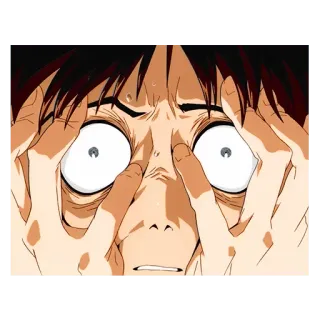 😱 Shinji Ikari Neon Genesis Evangelion anime, gugup, stres, terkejut, takut telegram sticker