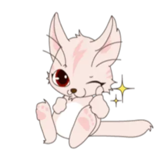 👍 gato, lindo, animal, dibujos animados, kawaii, brillo whatsapp sticker