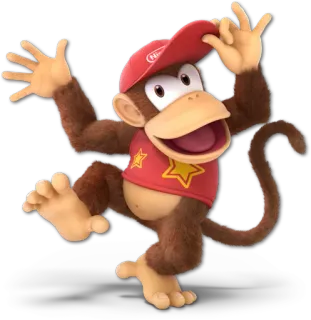 🍌 Diddy Kong Nintendo Diddy Kong, Nintendo, aap, videogame personage telegram sticker