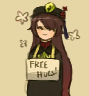 😊 Hu Tao Genshin Impact FREE HUGS! Anime, Personagem, Fofo, Abraços Grátis, Genshin Impact, Hu Tao telegram sticker