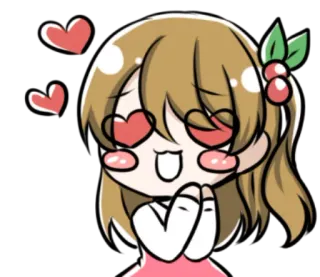 😍 Anime, Fofo, Amor, Corações, Desenho animado, Kawaii, Garota telegram sticker