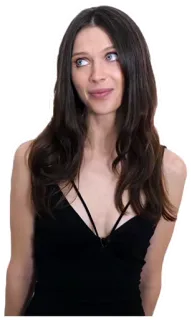 😍 femme, portrait, personne, brune, robe telegram sticker