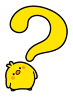 🤔 pergunta, amarelo, pintinho, fofo telegram sticker