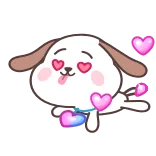 🥰 dog, puppy, love, hearts, cute, cartoon, animal, affection telegram sticker