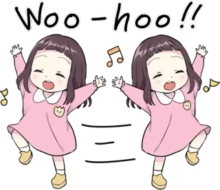 🙌 Woo-hoo!! celebração, alegria, fofo, desenho animado, alegre, excitação telegram sticker