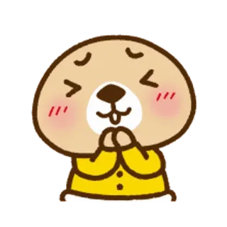 🐧 漫画, くま, 可愛い, かわいい, ステッカー, 絵文字, 懇願, お願い telegram sticker