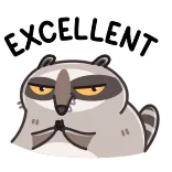 😈 EXCELLENT guaxinim, excelente, adesivo, animal, desenho animado telegram sticker