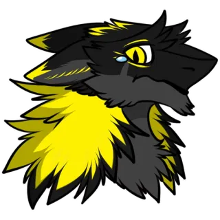 🙁 Furry, Antropomorfo, Cartone animato, Animale, Personaggio, Giallo, Nero, Triste, Piangendo whatsapp sticker