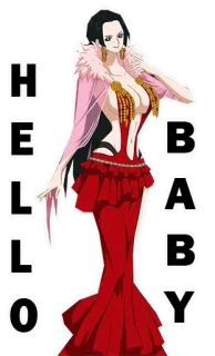 😘 Boa Hancock One Piece HELLO BABY Anime, Mulher, Pirata, Rainha, Princesa whatsapp sticker