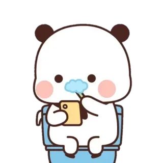 😐 Dessin animé, Ours, Brosse à dents, Salle de bain, Propre, Mignon, Panda whatsapp sticker