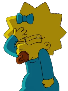 😒 Maggie Simpson The Simpsons cartoon, baby, pacifier, yellow, simpsons, maggie simpson telegram sticker