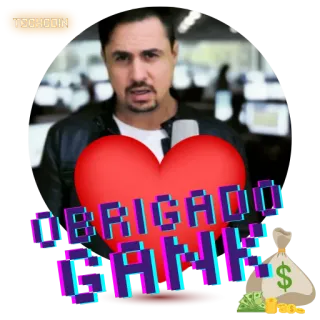 🙌 OBRIGADO BANK tiền, ngân hàng, cảm ơn, techcoin, tiền tệ, kỹ thuật số whatsapp sticker