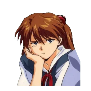 🔷 Asuka Langley Soryu Neon Genesis Evangelion anime, ragazza, Asuka, Evangelion, seria, rossa telegram sticker