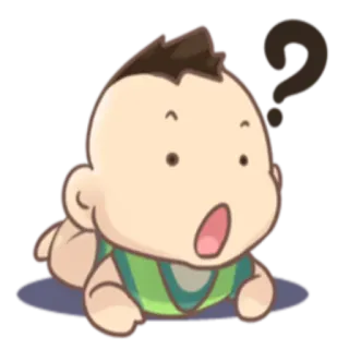 ❓ bebé, pregunta, lindo, dibujo, confundido, emoji whatsapp sticker