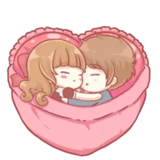 ❤️ couple, love, romance, heart, cartoon, affection, hugging telegram sticker