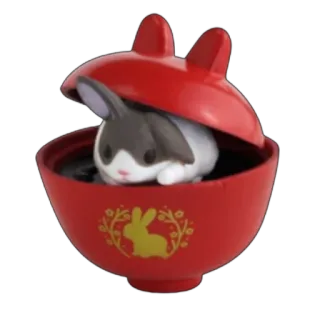 ❤ bunny, rabbit, kawaii, toy, cute, animal, container telegram sticker
