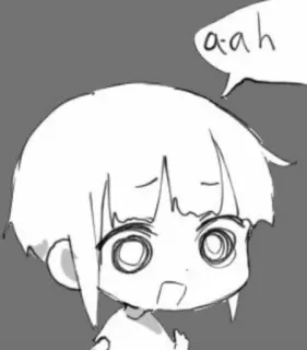 😶 a-ah Anime, Manga, Chibi, Expresión, Dibujos animados whatsapp sticker