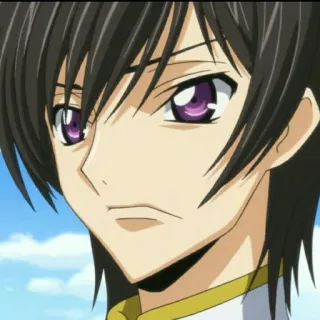 📎 Lelouch Lamperouge Code Geass Anime, Personagem, Lelouch, Code Geass, Olhos roxos, Cabelo preto telegram sticker