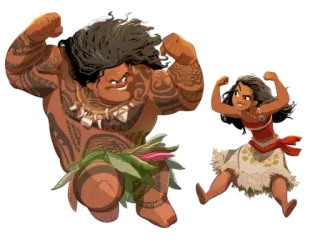 💪 Moana disney, cartoon, film, maui, figuren, animiert, freundschaft whatsapp sticker