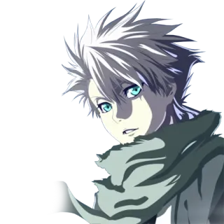 😄 Anime, Chico, Pelo blanco, Ojos azules telegram sticker