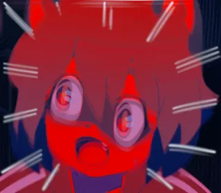 🤯 anime, cartone animato, scioccato, demone telegram sticker