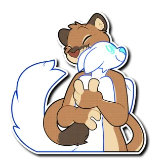 🤗 fretka, pies, słodkie, przytulanie, zwierzę, przyjaźń telegram sticker