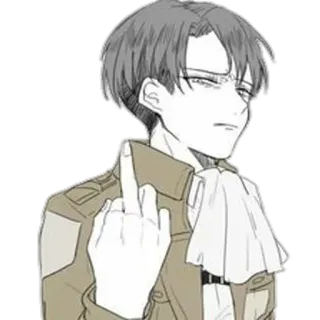 🖕 Levi Ackerman Attack on Titan levi ackerman, attack on titan, anime, middle finger, offensive gesture telegram sticker