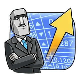 📈 Moai, Borsa, Finanza, Affari, Investimento, Freccia su, Successo telegram sticker