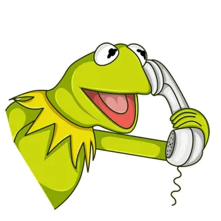 📞 Kermit Kermit the Frog, Muppets, talking on phone, communication, cartoon, green frog telegram sticker