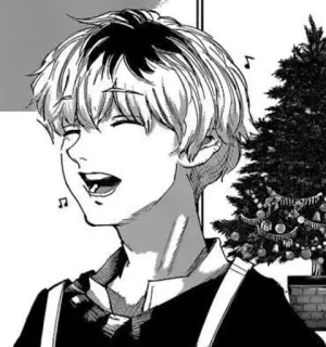 🌟 Anime, Árbol de Navidad, Cantando, Manga, Feliz telegram sticker