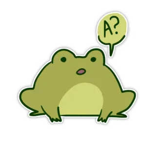 😳 A? frog, animal, question, cute, cartoon, amphibian telegram sticker