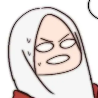🍒 cartoon, illustration, emoji, angry, expression, woman, hijab telegram sticker