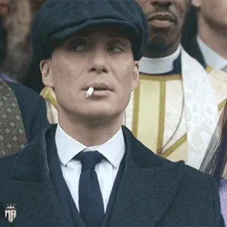 🚬 Thomas Shelby Peaky Blinders 希里安·墨菲, 浴血黑帮, 托马斯·谢尔比, 香烟, 黑帮, 1920年代 whatsapp sticker