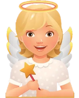 😇 angelo, aureola, ali, stella, carino, ragazza telegram sticker