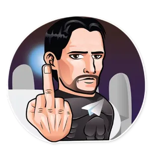 🖕 dito medio, offensivo, gesto, arrabbiato, cartone animato, uomo telegram sticker