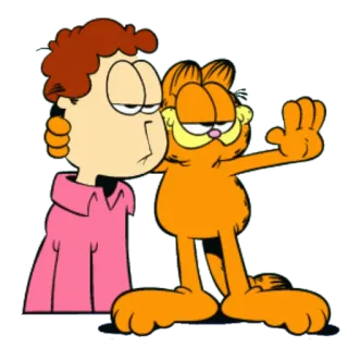 🤗 Garfield cartoon, cat, orange, john arbuckle, comic whatsapp sticker