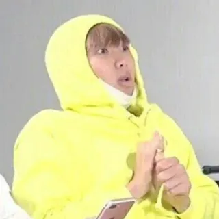 😮 persona, amarillo, sudadera con capucha, impactado, expresión, confundido whatsapp sticker