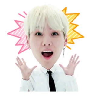 😱 kpop, cantante, eccitato, mani aperte telegram sticker