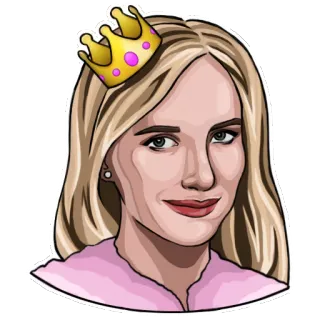 👑 mujer, princesa, corona, retrato, rubia, persona telegram sticker