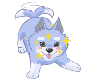 ✨ собака, щенок, милый, игривый, счастливый, животное, блестки, мультик telegram sticker