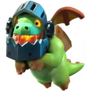 🔥 Baby Dragon Clash Royale dragon, baby, cute, helmet, fantasy, game telegram sticker