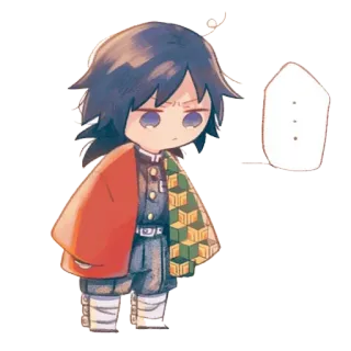 🌊 Giyu Tomioka Demon Slayer อนิเมะ, ดาบพิฆาตอสูร, กิยู โทมิโอกะ, จิบิ, มังงะ, การ์ตูน telegram sticker