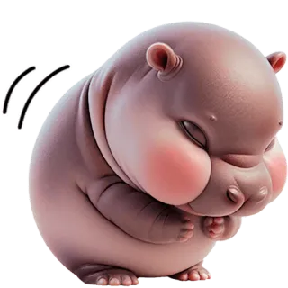 😌 ippopotamo, cucciolo di ippopotamo, animale, carino, adorabile, dormire, cartone animato telegram sticker