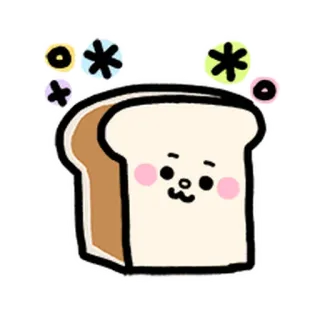 💨 ขนมปัง, อาหาร, การ์ตูน, น่ารัก, คาวาอิ, ขนมปังปิ้ง telegram sticker