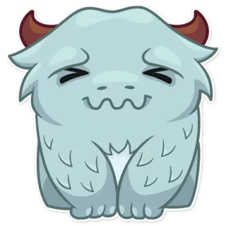 😖 Yeti, Mostro, Cartone animato, Carino, Soffice, Creatura whatsapp sticker