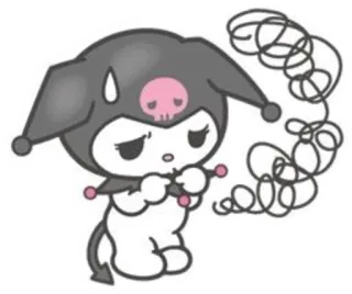 🥺 Kuromi Kuromi, Sanrio, desenho animado, fofo, kawaii, personagem telegram sticker