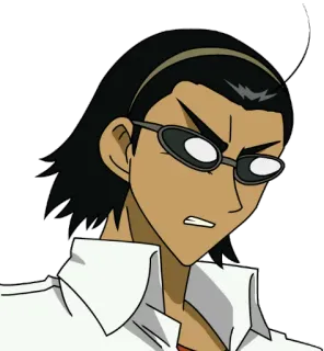 😧 anime, pria, kacamata, karakter telegram sticker