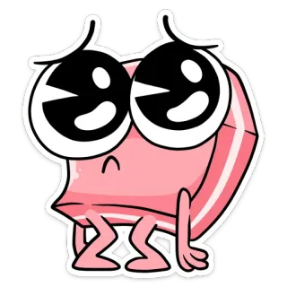 🥺 Kartun, Lucu, Sedih, Kawaii, Merah muda whatsapp sticker